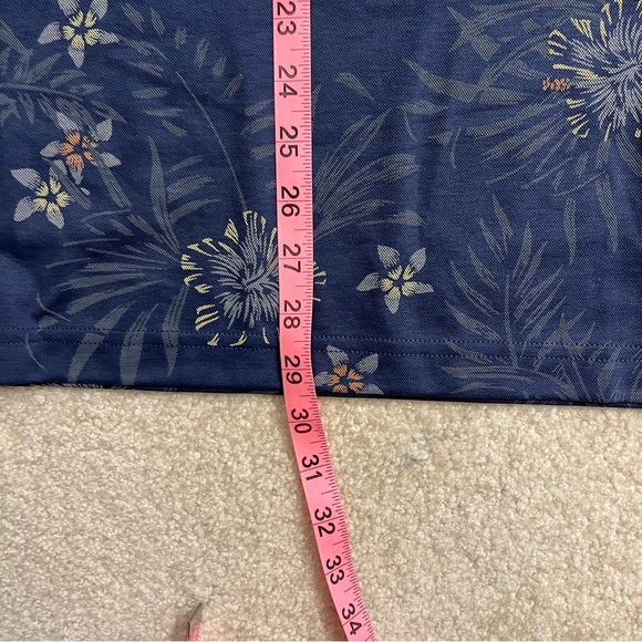 NEW Travis Mathew Polo Shirt Mens Large Blue Golf Calmer Waters Floral Hawaiian - Picture 10 of 10